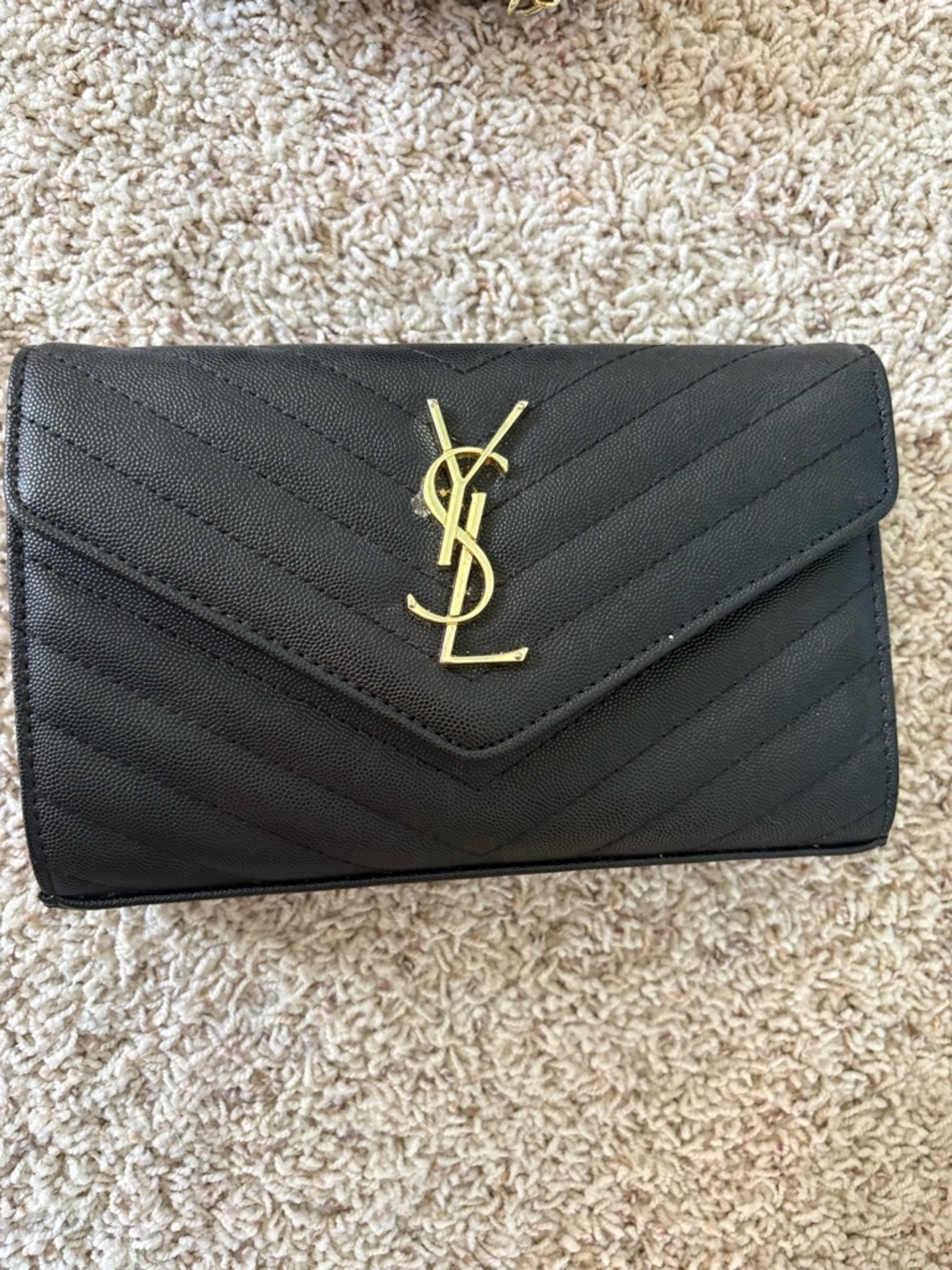 Black Chevron Envelope Wallet Clutch